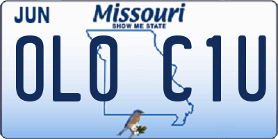 MO license plate OL0C1U