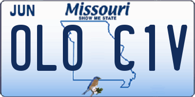 MO license plate OL0C1V
