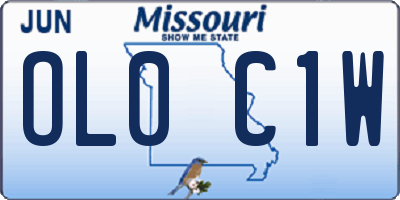 MO license plate OL0C1W