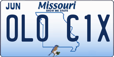 MO license plate OL0C1X