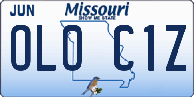 MO license plate OL0C1Z