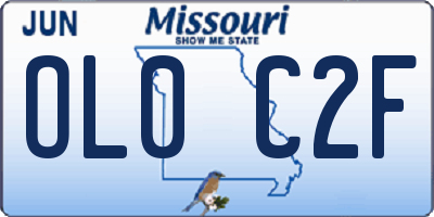 MO license plate OL0C2F