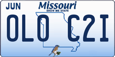 MO license plate OL0C2I