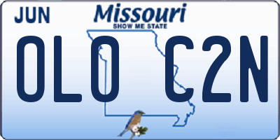 MO license plate OL0C2N