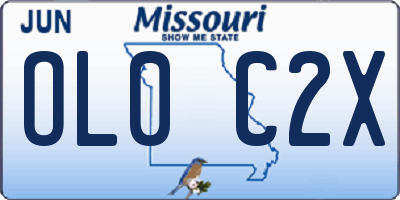 MO license plate OL0C2X