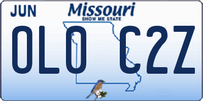 MO license plate OL0C2Z