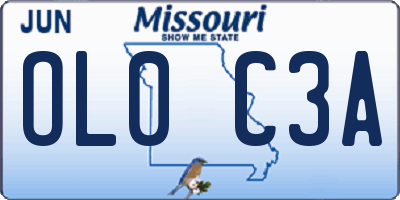 MO license plate OL0C3A