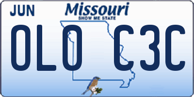 MO license plate OL0C3C