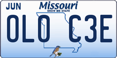MO license plate OL0C3E