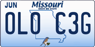 MO license plate OL0C3G