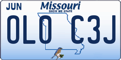 MO license plate OL0C3J