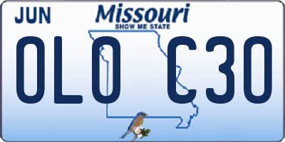 MO license plate OL0C3O