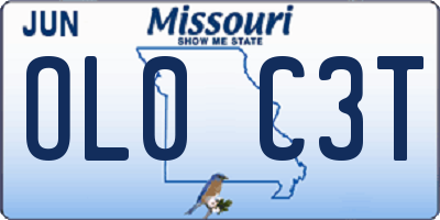 MO license plate OL0C3T