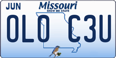 MO license plate OL0C3U