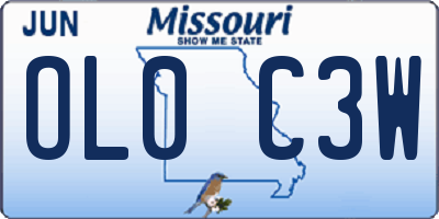 MO license plate OL0C3W