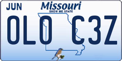 MO license plate OL0C3Z