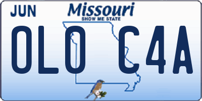MO license plate OL0C4A