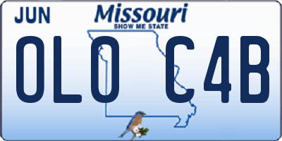 MO license plate OL0C4B