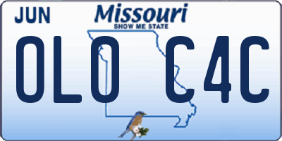 MO license plate OL0C4C