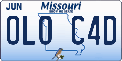 MO license plate OL0C4D