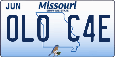 MO license plate OL0C4E