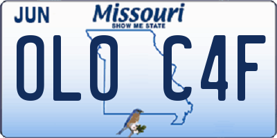 MO license plate OL0C4F