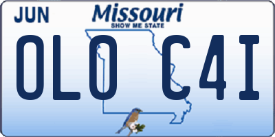 MO license plate OL0C4I
