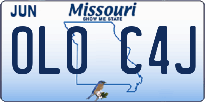 MO license plate OL0C4J