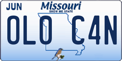 MO license plate OL0C4N