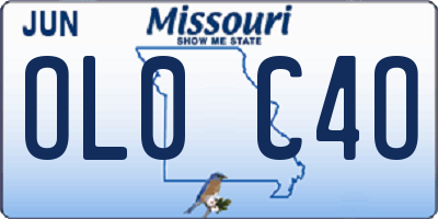 MO license plate OL0C4O