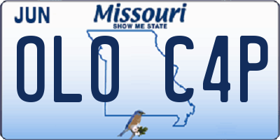 MO license plate OL0C4P
