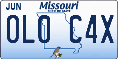 MO license plate OL0C4X