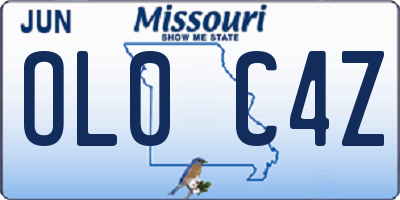 MO license plate OL0C4Z