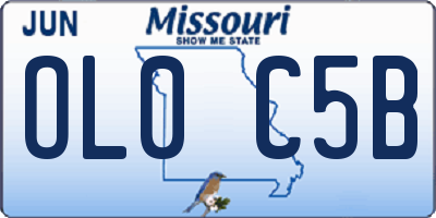 MO license plate OL0C5B