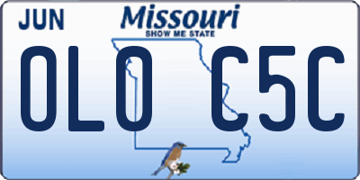 MO license plate OL0C5C