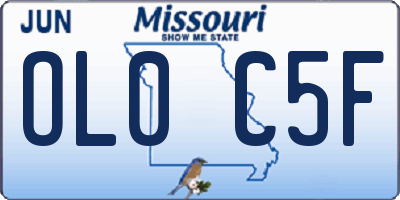 MO license plate OL0C5F