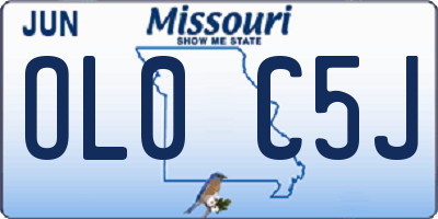 MO license plate OL0C5J