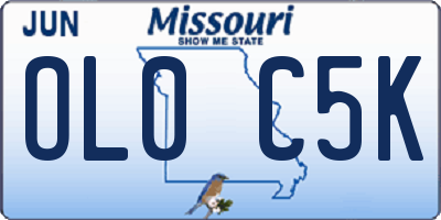MO license plate OL0C5K
