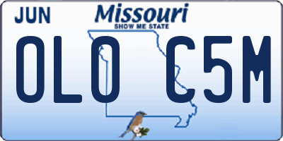 MO license plate OL0C5M