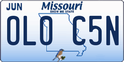 MO license plate OL0C5N