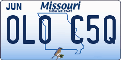 MO license plate OL0C5Q