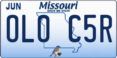 MO license plate OL0C5R