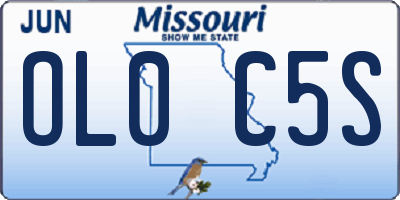 MO license plate OL0C5S