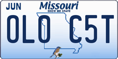 MO license plate OL0C5T