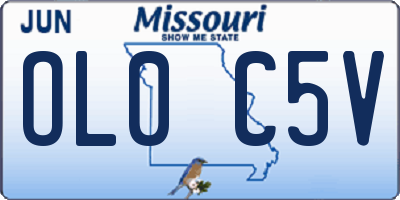 MO license plate OL0C5V