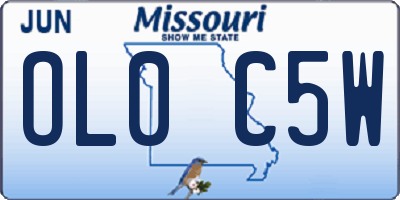 MO license plate OL0C5W