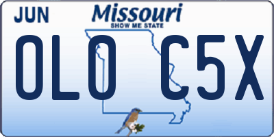 MO license plate OL0C5X