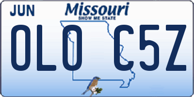 MO license plate OL0C5Z