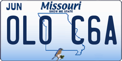 MO license plate OL0C6A