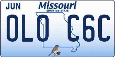 MO license plate OL0C6C